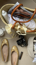 Chanel Gold Ballet Flats