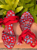 Chanel Red Espadrille Wedges