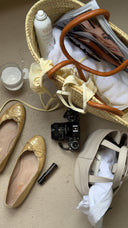 Chanel Gold Ballet Flats