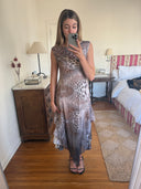 Komarov Leopard Silk Blend Dress | Size Small
