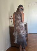 Komarov Leopard Silk Blend Dress | Size Small