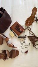 Prada Brown Leather Sandal Heels