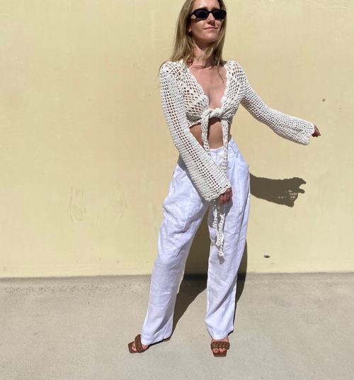 Julliet crochet knit sales top